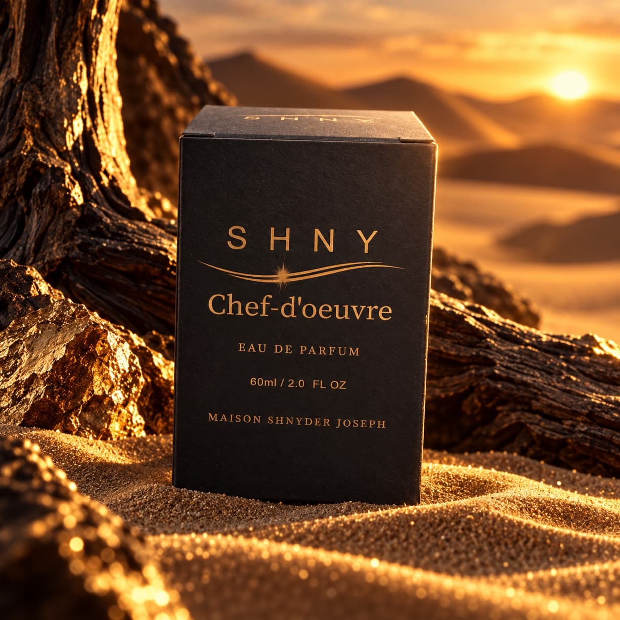 Maison SHNY, Chef-d'Oeuvre in the desert at dusk